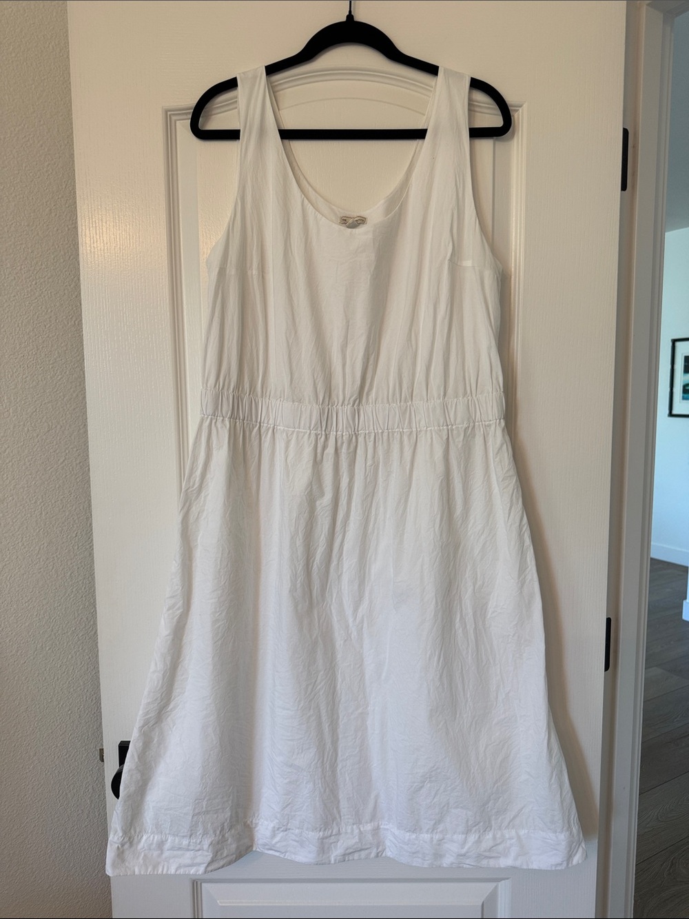 Gap White Elastic Waist Poplin Cotton Tank Dress